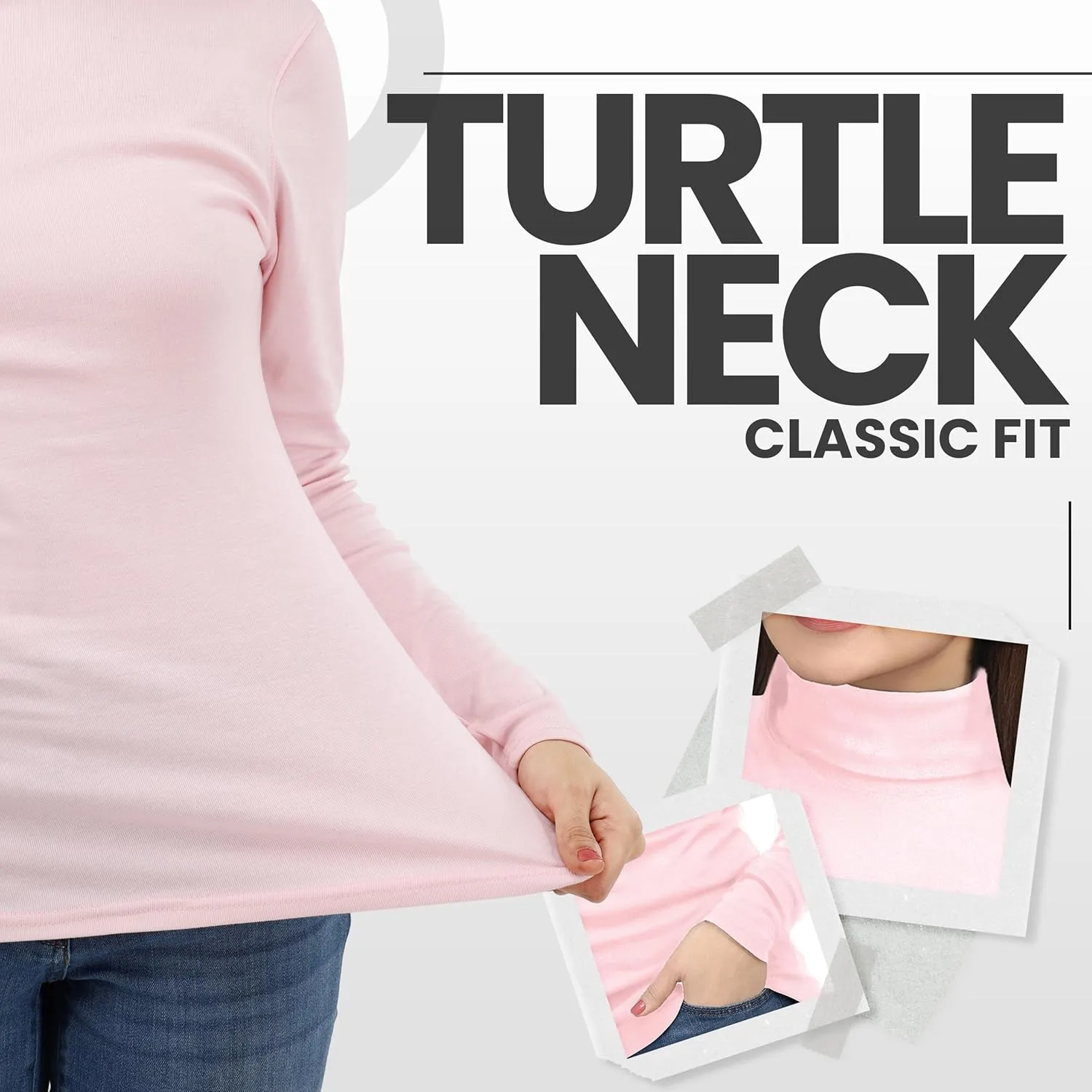 NY Threads Womens Turtleneck Long Sleeve Shirt Slim Fit Thermal Base Layer Tops