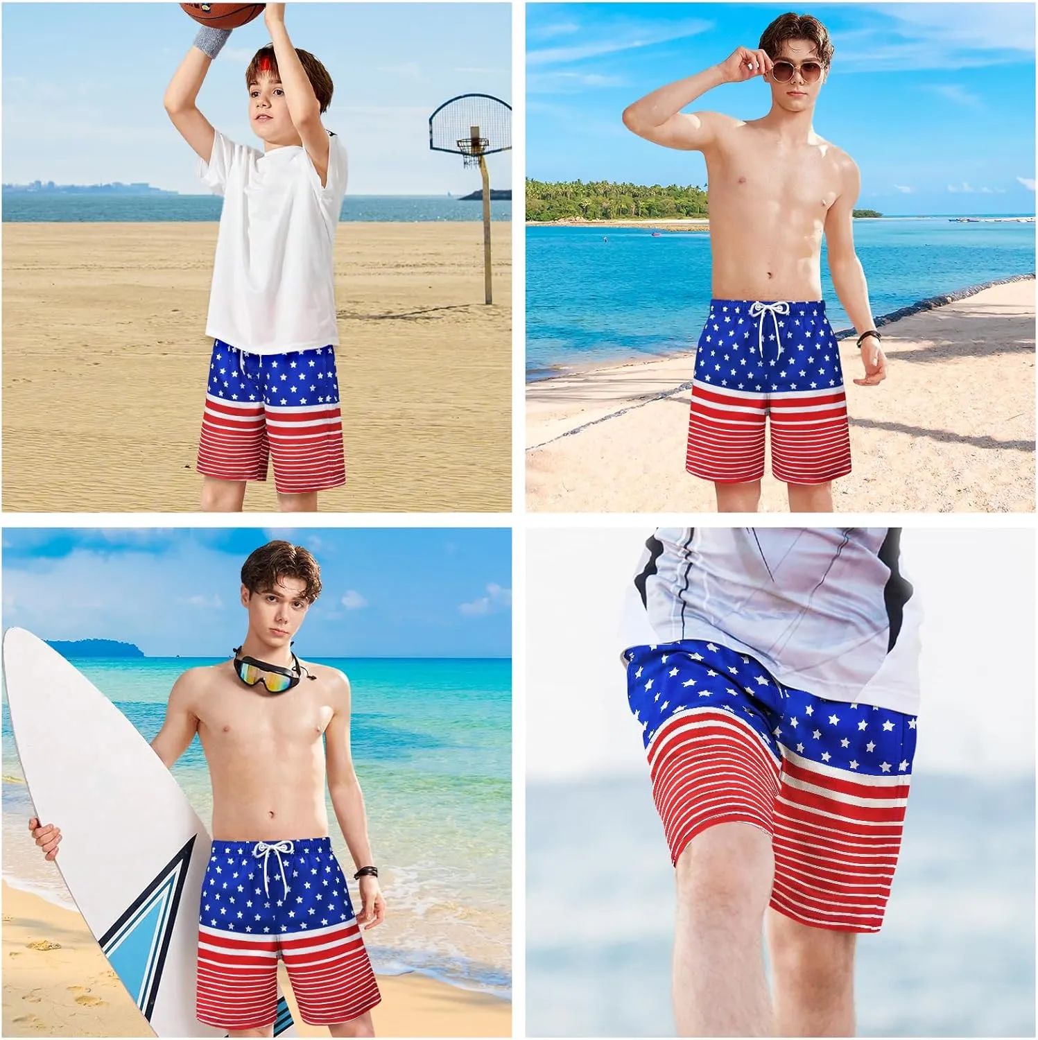 OlyPegic Boys Swim Trunks Swim Shorts Quick Dry Boys Bathing Suit Swimsuit Swimwear Toddler Kids Beach Board Shorts Youth