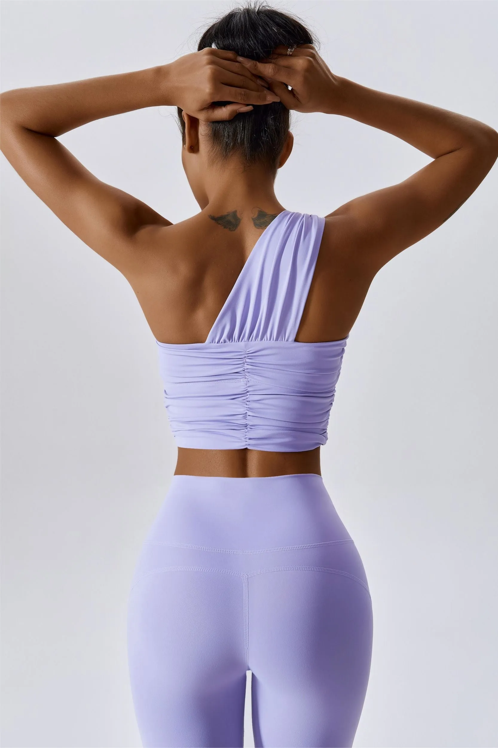 One Shoulder Ruched Bra Top