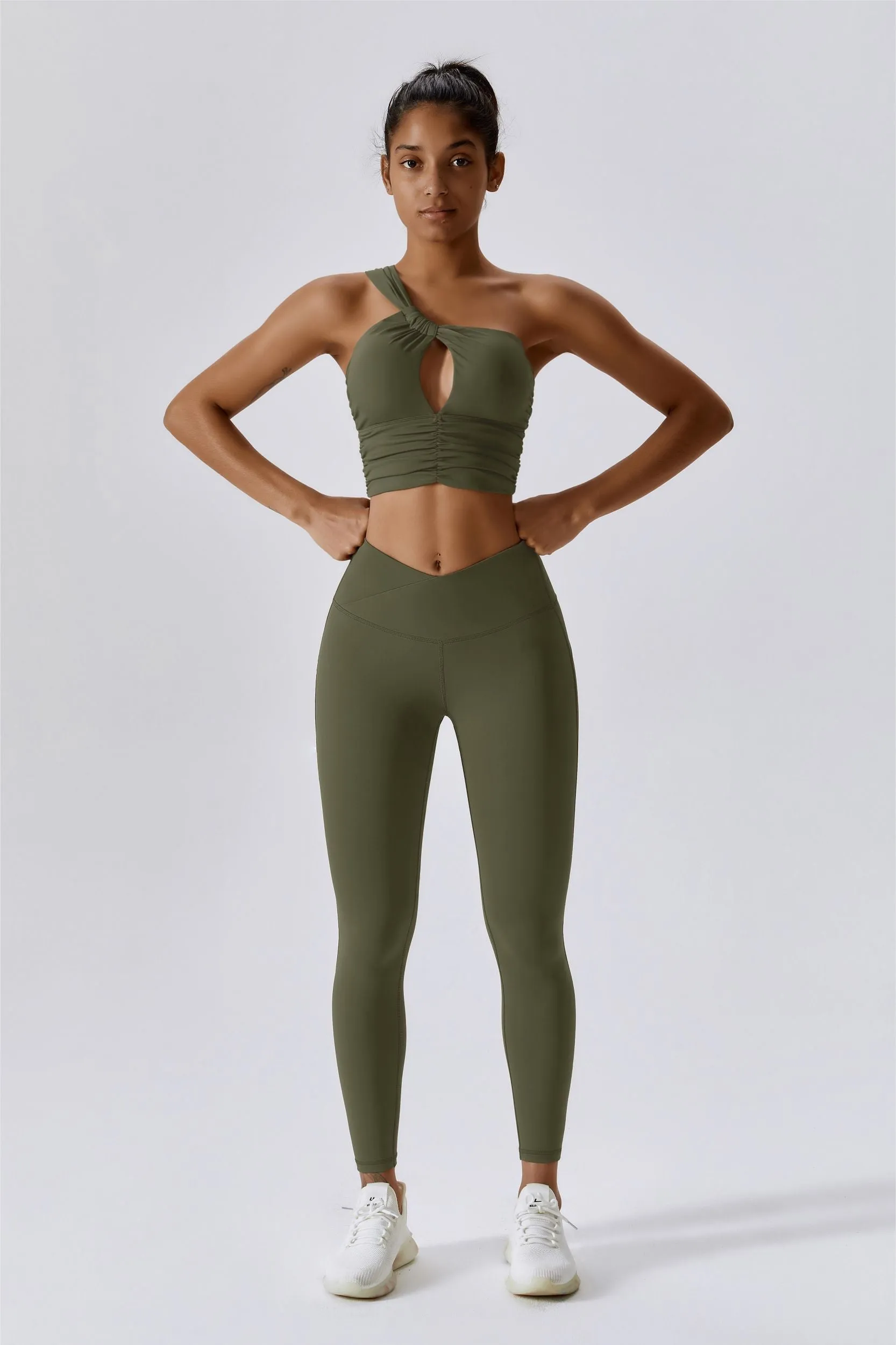 One Shoulder Ruched Bra Top