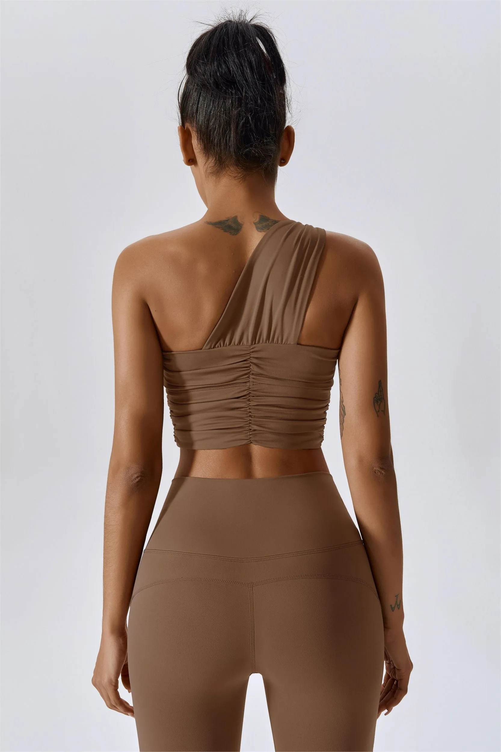 One Shoulder Ruched Bra Top