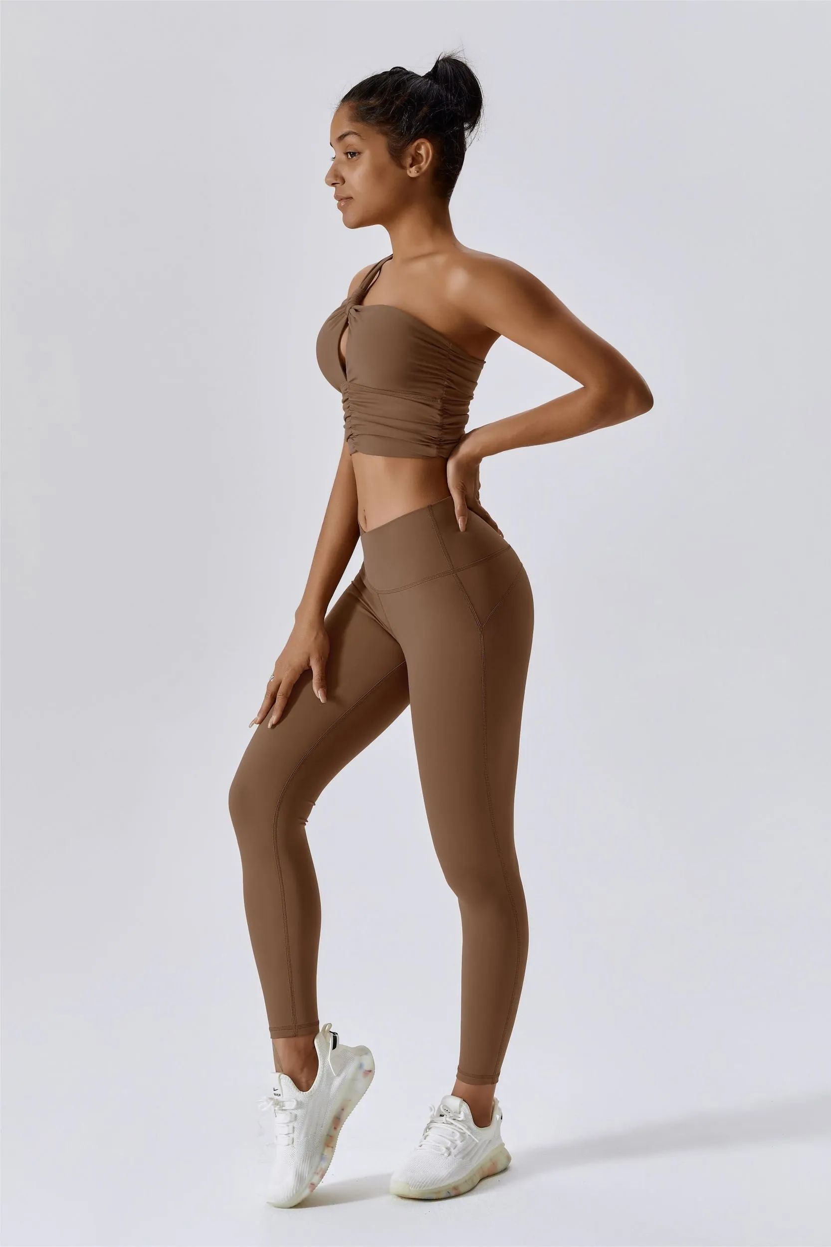 One Shoulder Ruched Bra Top