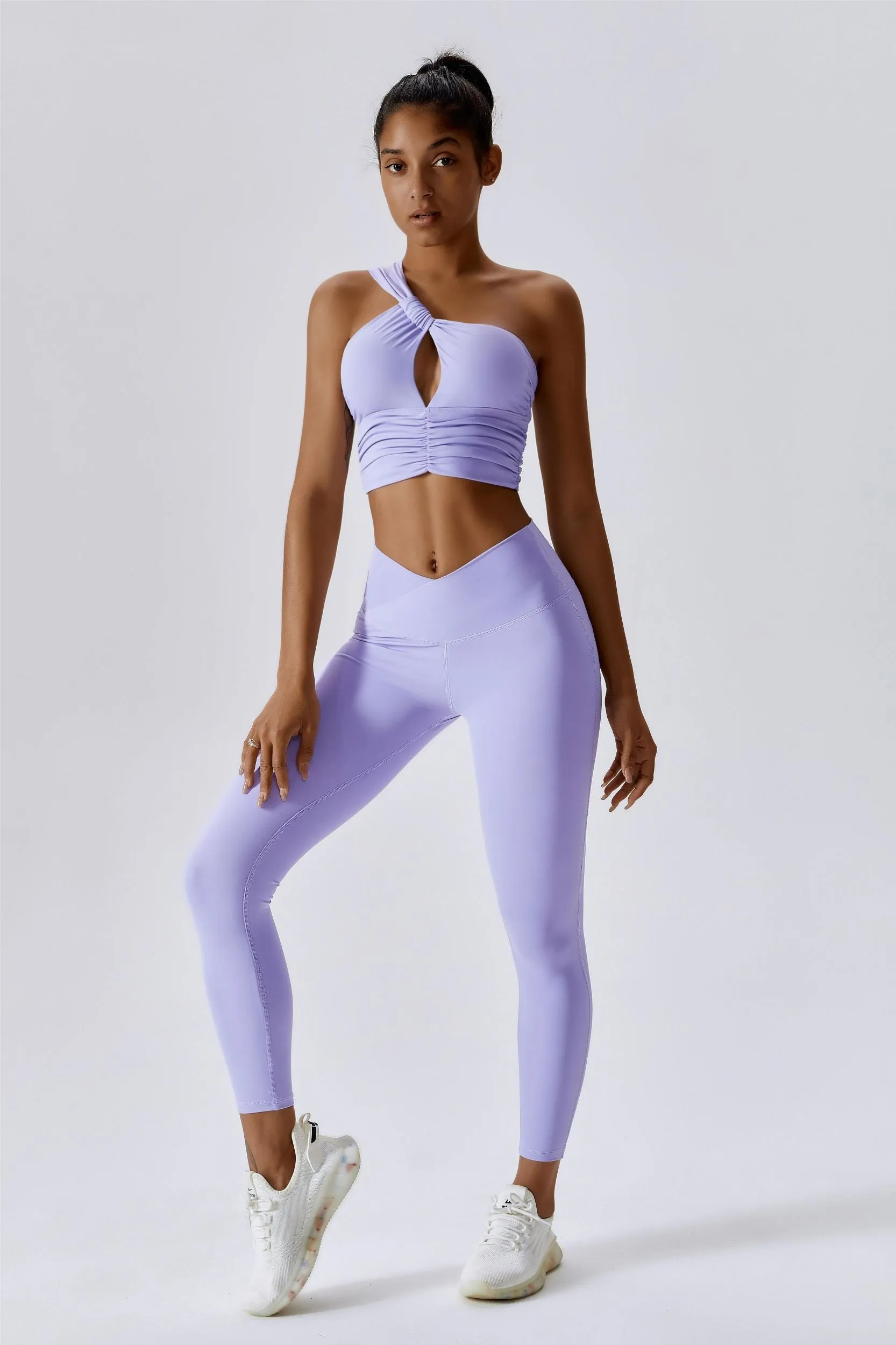 One Shoulder Ruched Bra Top