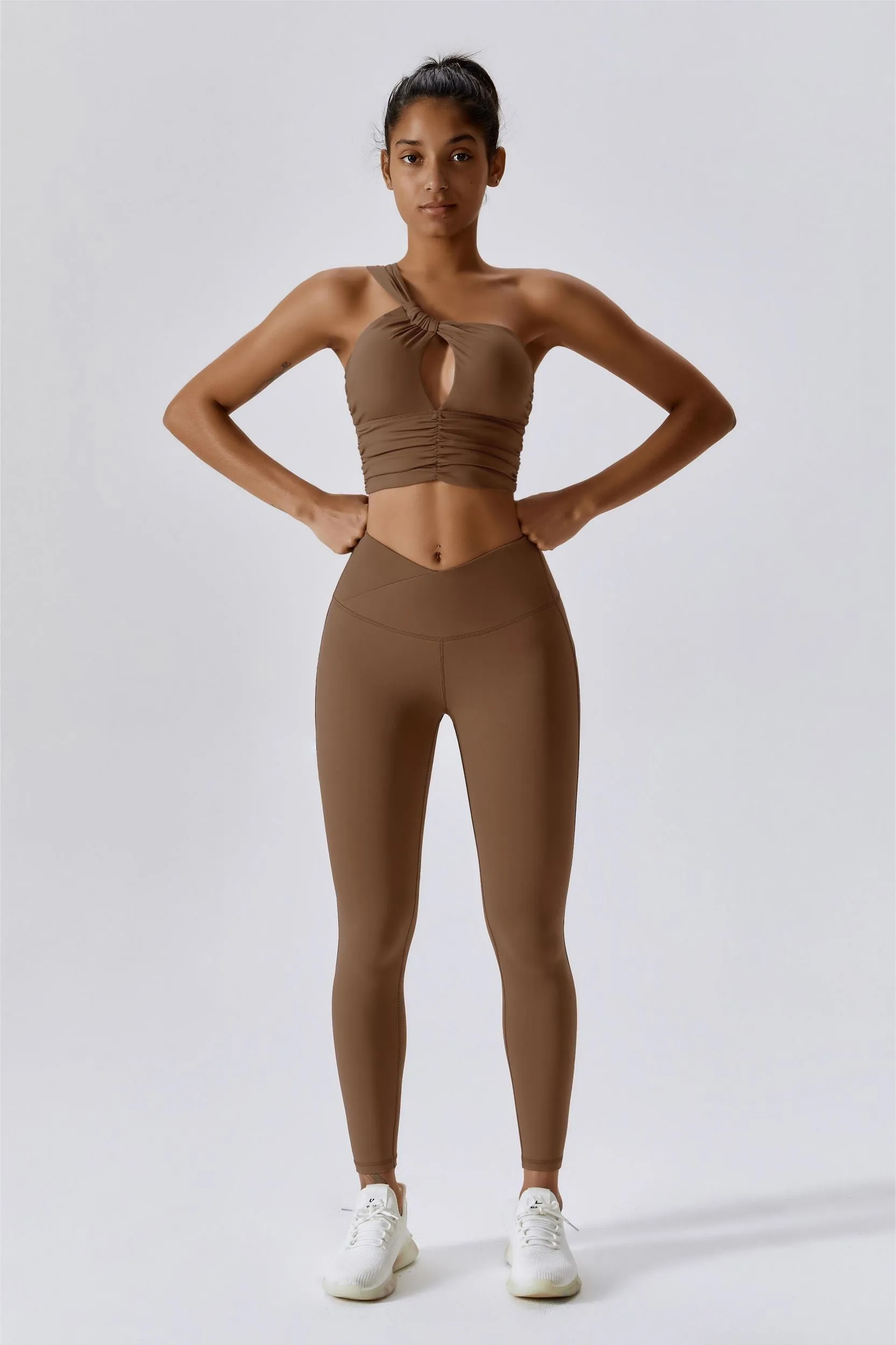 One Shoulder Ruched Bra Top