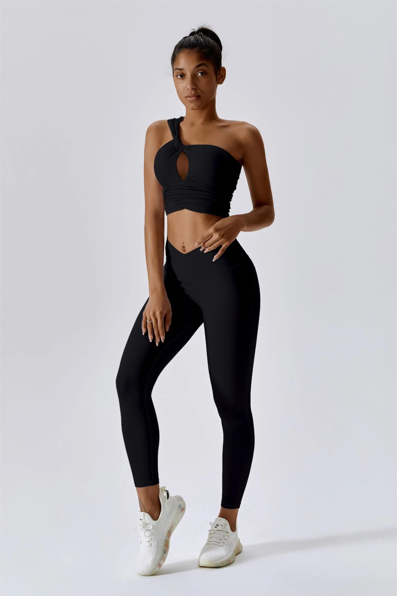 One Shoulder Ruched Bra Top