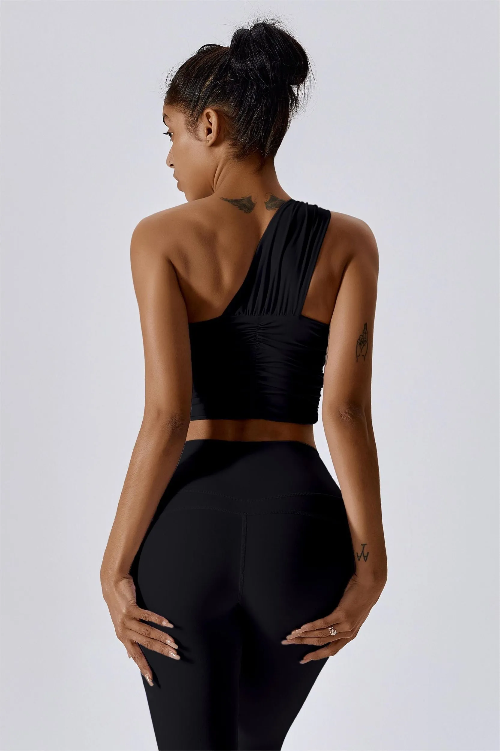 One Shoulder Ruched Bra Top