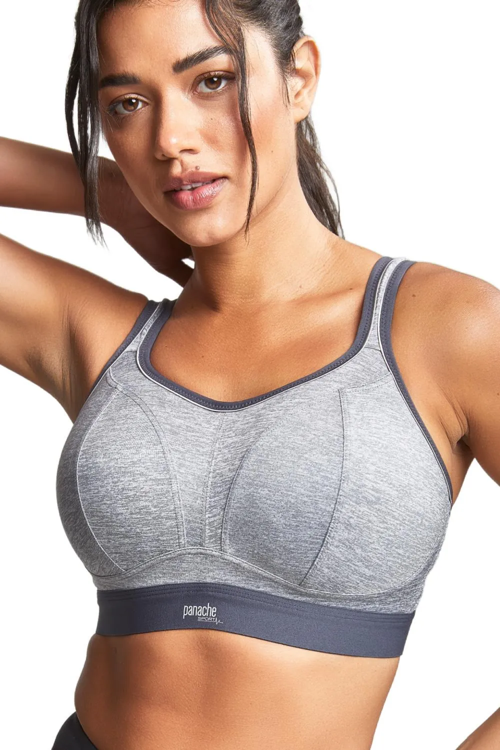 Panache Non-Wired Sports Bra, Charcoal Marl (7341B)