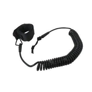 Premium Stand UP Paddle Board 10FT SUP Leash 5mm Coiled Spring Leg Rope Leash - Black
