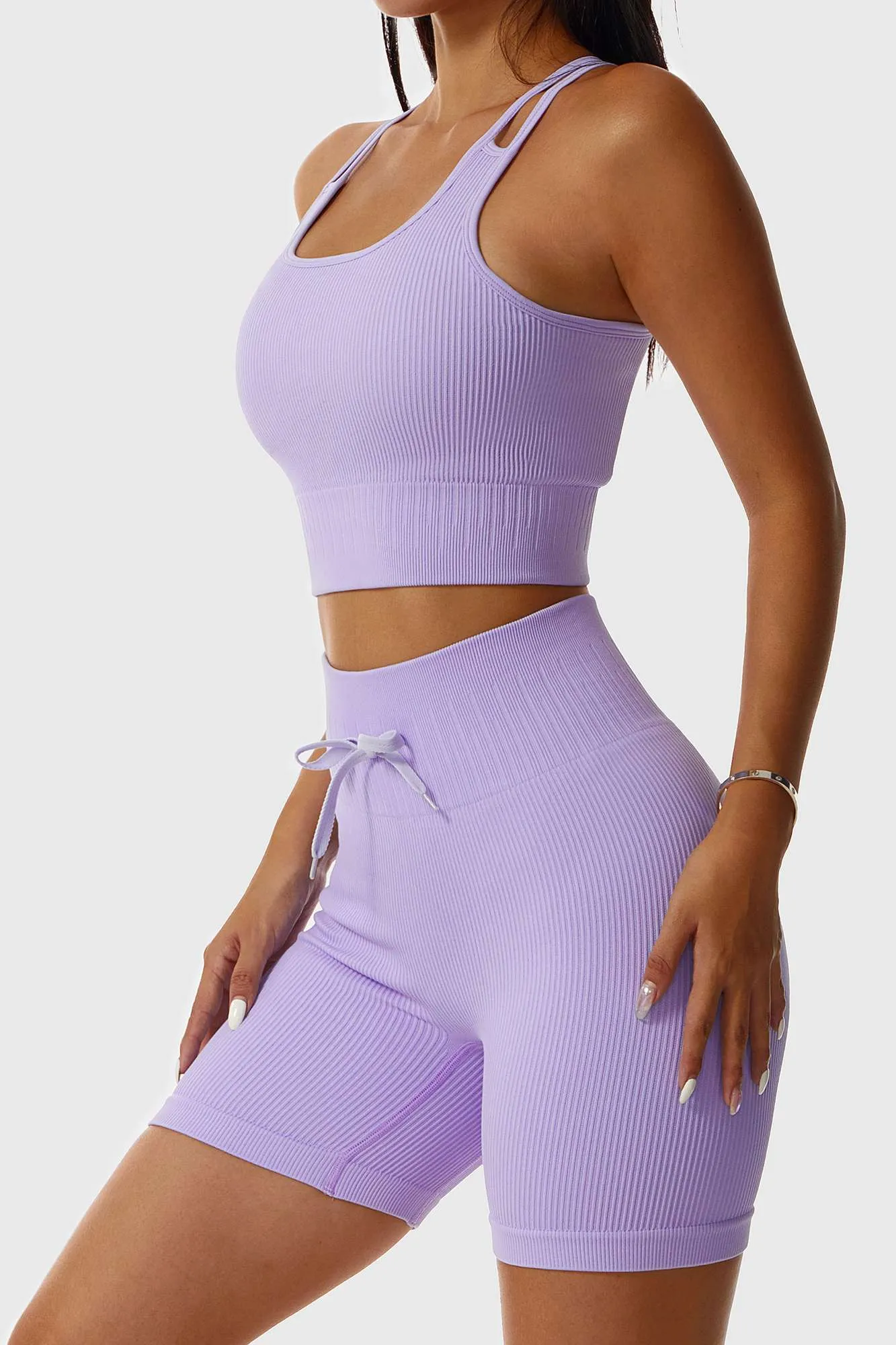 Ribbed Longline Racer Crop Top