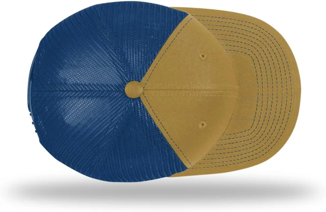 Richardson American Gulf Hat, Trucker Style Mesh Back Cap with Custom Laser Engraved Leather Patch
