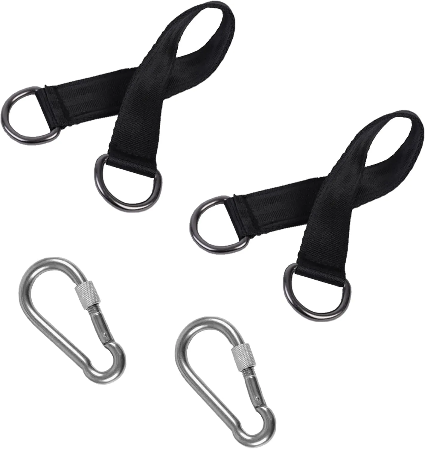 Short Straps Tree Swing Strap Hanging Kit,Hammock Straps 2 Pcs 9.84inches with Heavy Duty Safety Lock Carabiner Hooks for Swing Hammocks Yoga Seat Sandbags Gym Equipment Pulley System