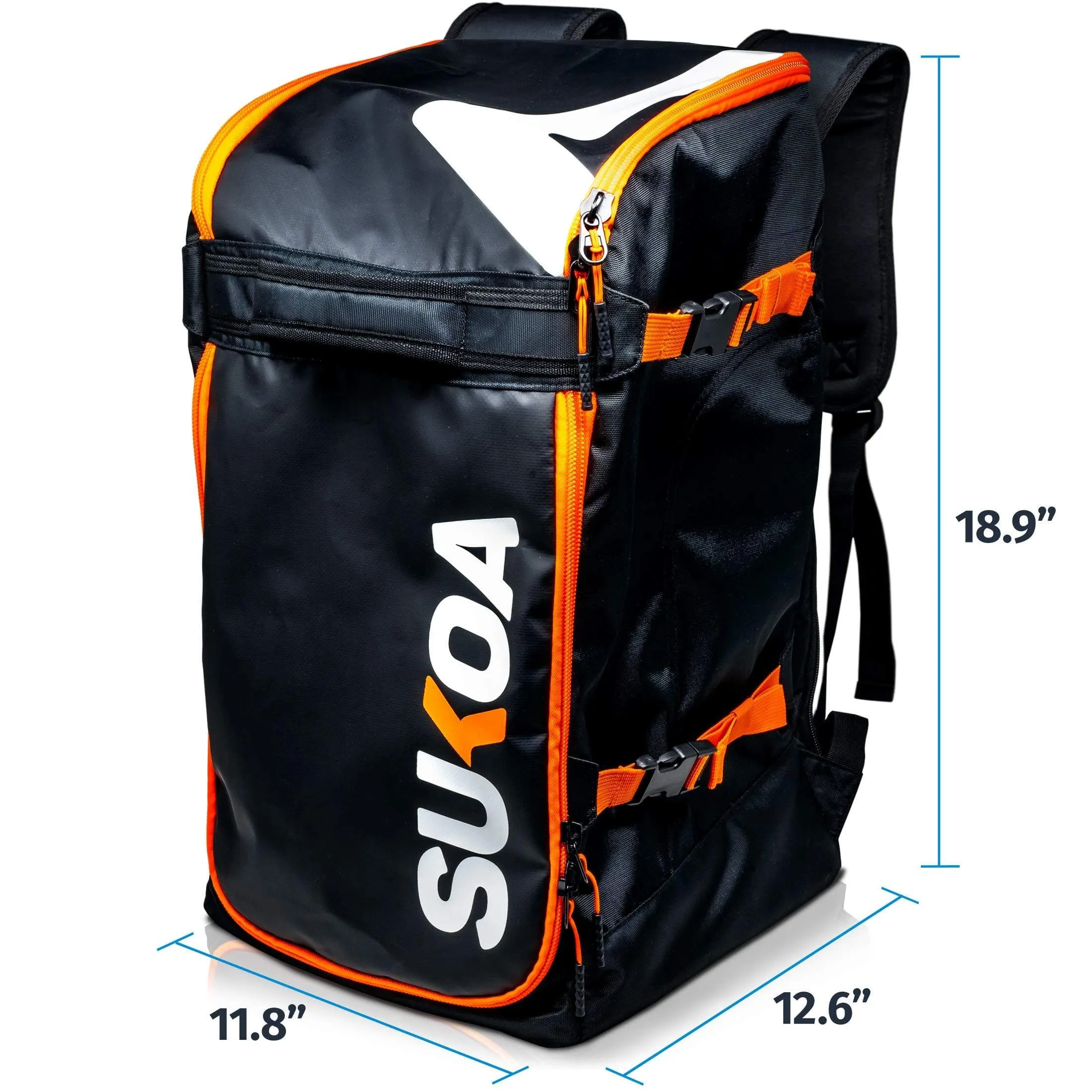 Ski Boot Bag Backpack 50L - Snowboard & Ski Boots, Helmet Travel Bag for Flying Air Travel - Ergonomic Skiing Gear Accessories (Gloves, Jacket, Goggles) Carrier Luggage with Adjustable Straps