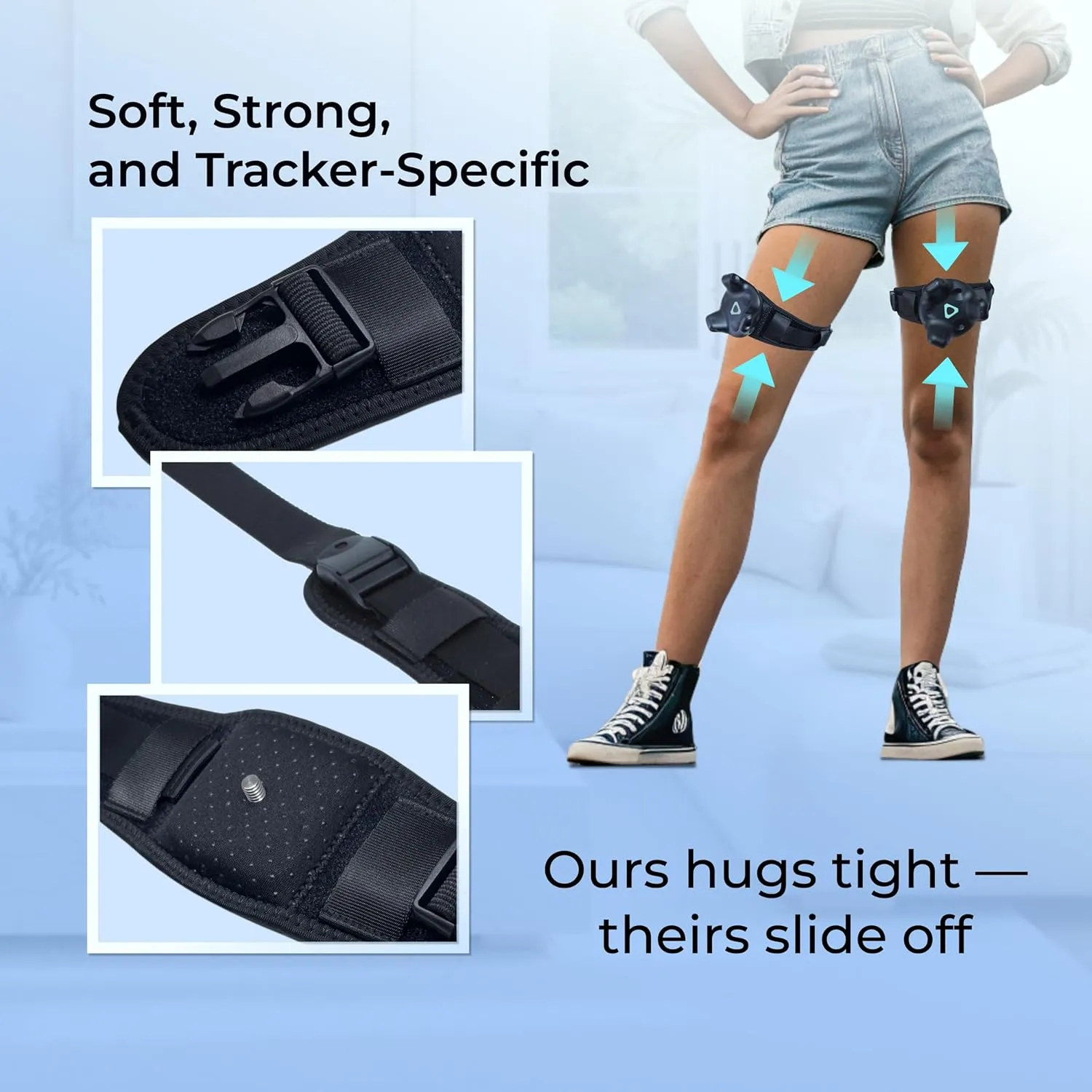 Skywin VR Tracker Straps for HTC, Adjustable, VR Full Body Tracking, Tracking in Virtual Reality, 2 Leg Straps(Trackers Not Incl)