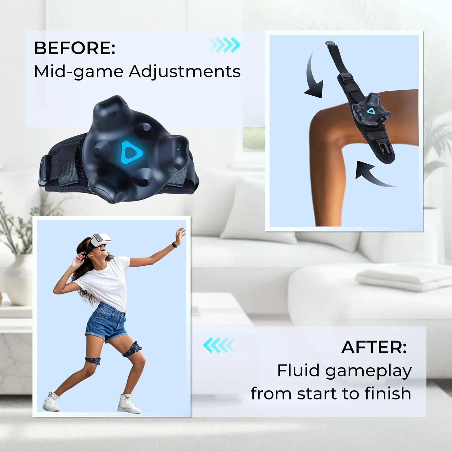 Skywin VR Tracker Straps for HTC, Adjustable, VR Full Body Tracking, Tracking in Virtual Reality, 2 Leg Straps(Trackers Not Incl)