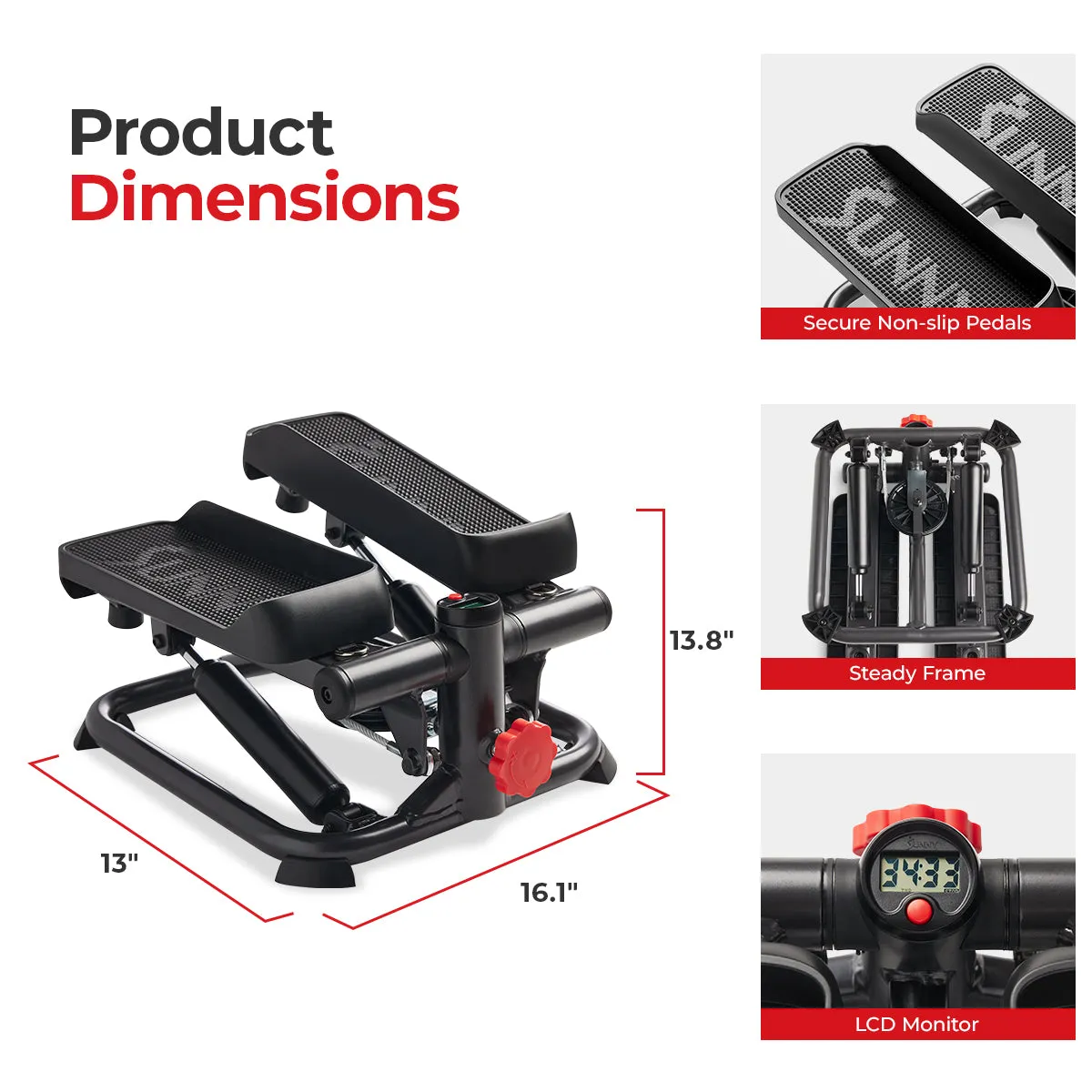 Smart Advanced Stair Exercise Stepper with Exercise Bands