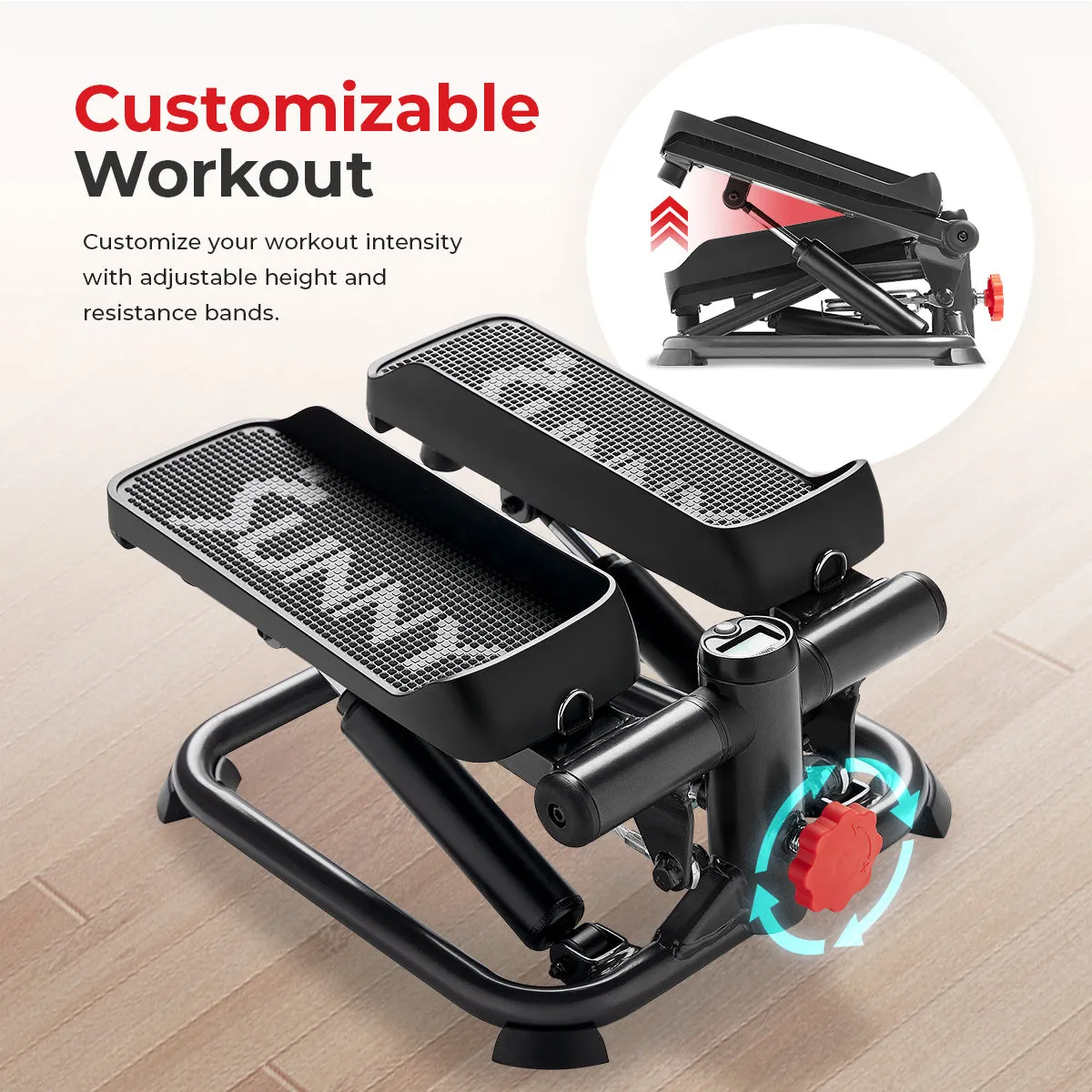 Smart Advanced Stair Exercise Stepper with Exercise Bands