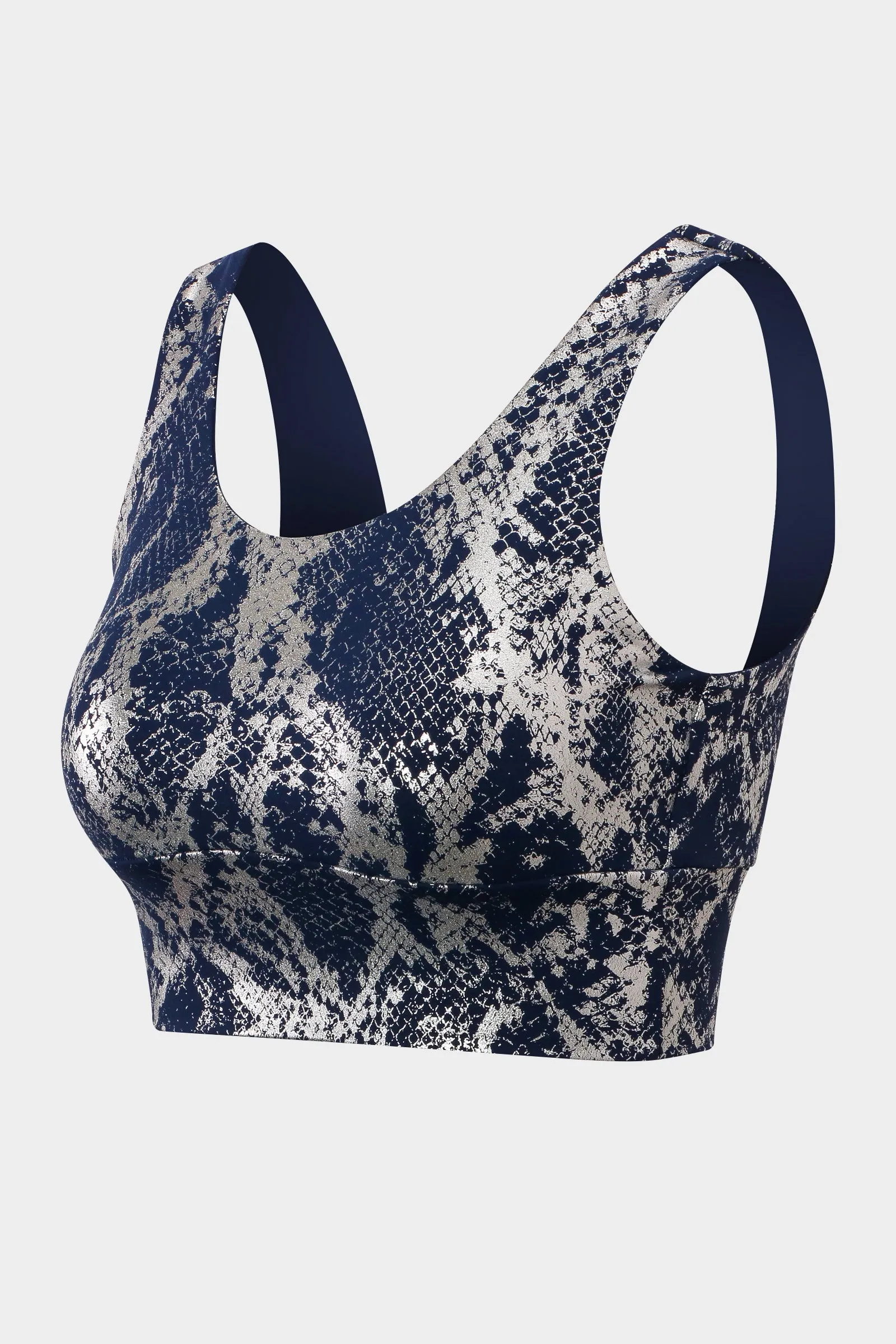 Snakeskin Print Sports Bra Light Support