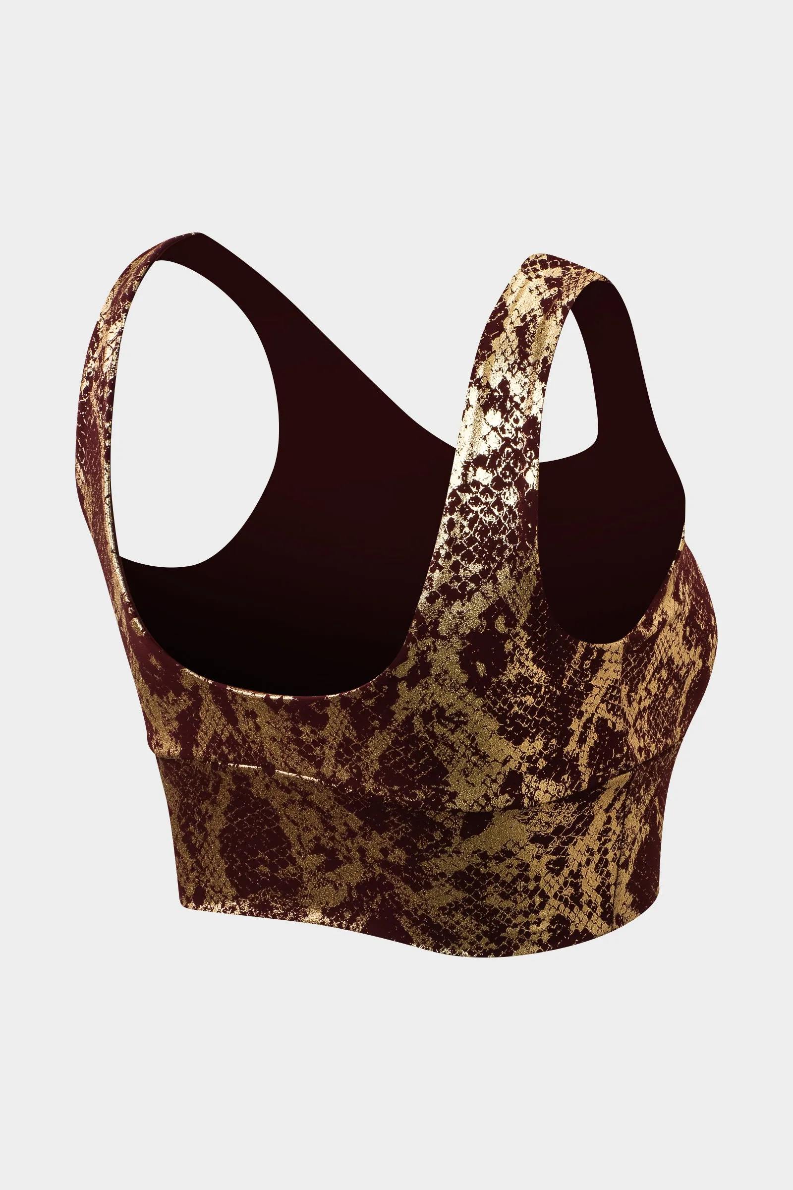 Snakeskin Print Sports Bra Light Support