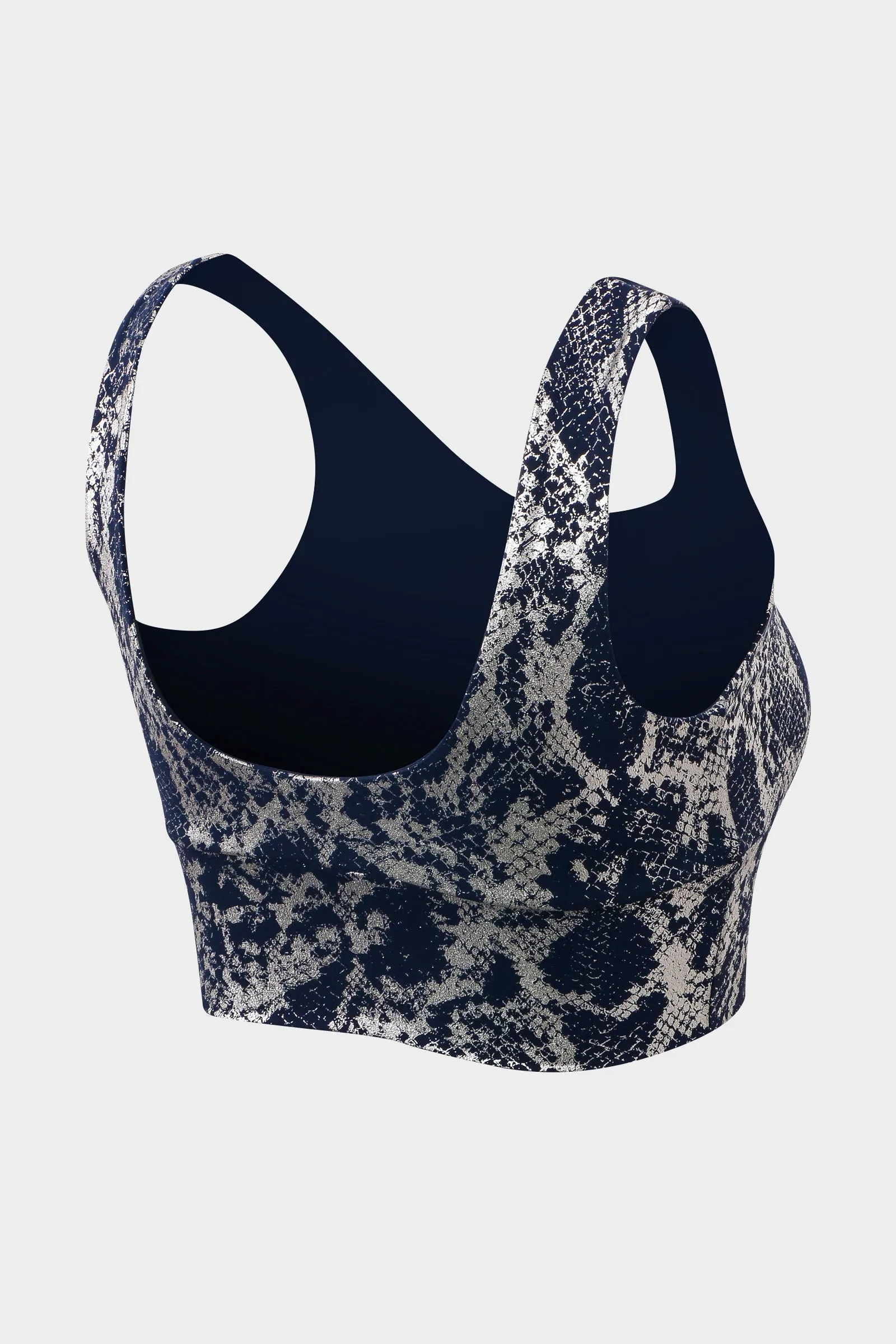 Snakeskin Print Sports Bra Light Support
