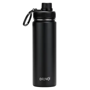 Stainless Steel Sport Water Bottle - Black
