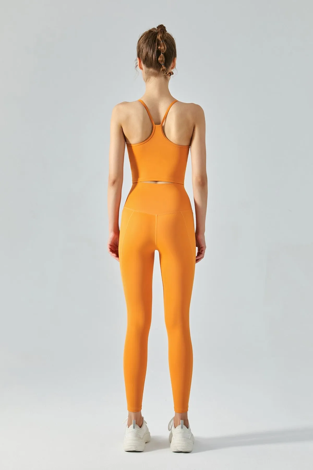 Thin Straps Padded Racerback Sports Bra