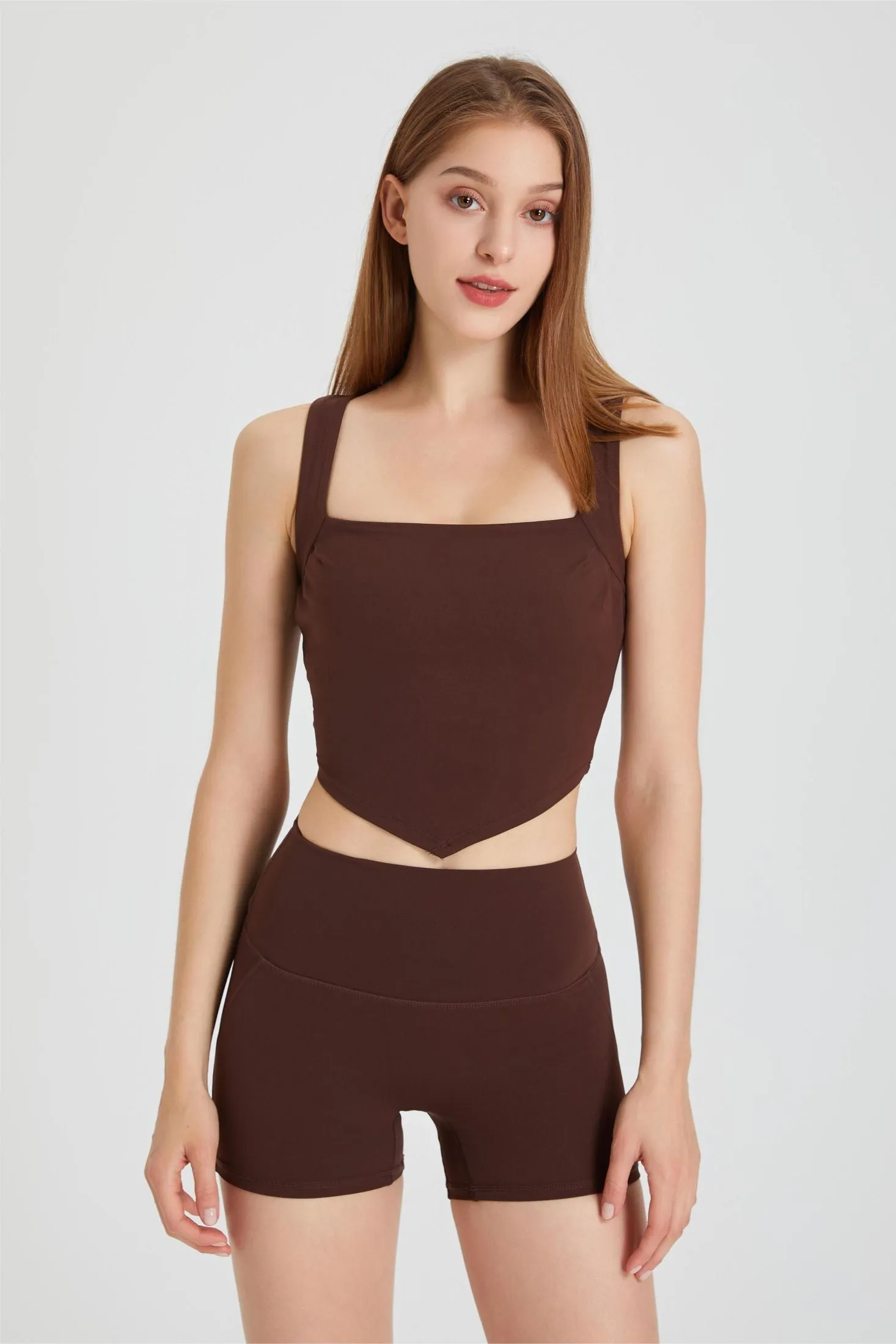 Triangle Hem Racerback Sports Bra