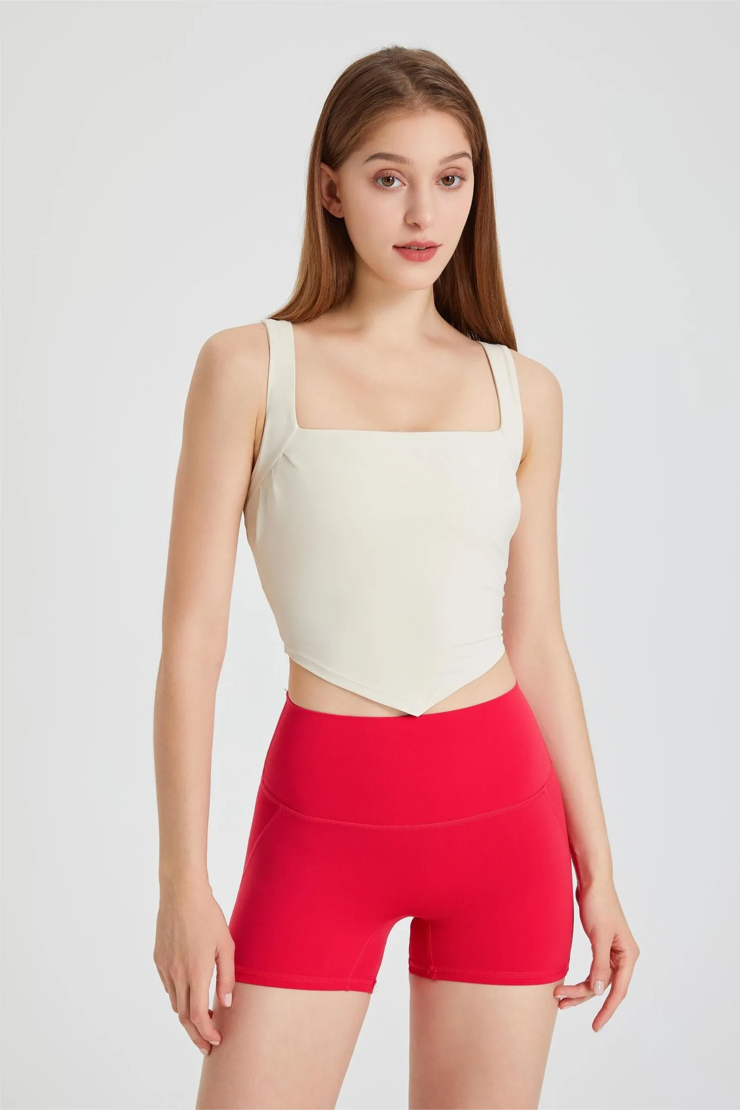 Triangle Hem Racerback Sports Bra