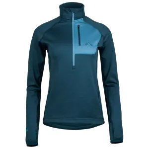 Womens Bresprekk Half Zip Grid Fleece (Petrol/Arctic Blue)