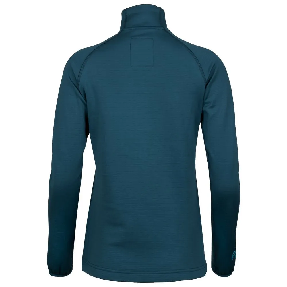 Womens Bresprekk Half Zip Grid Fleece (Petrol/Arctic Blue)