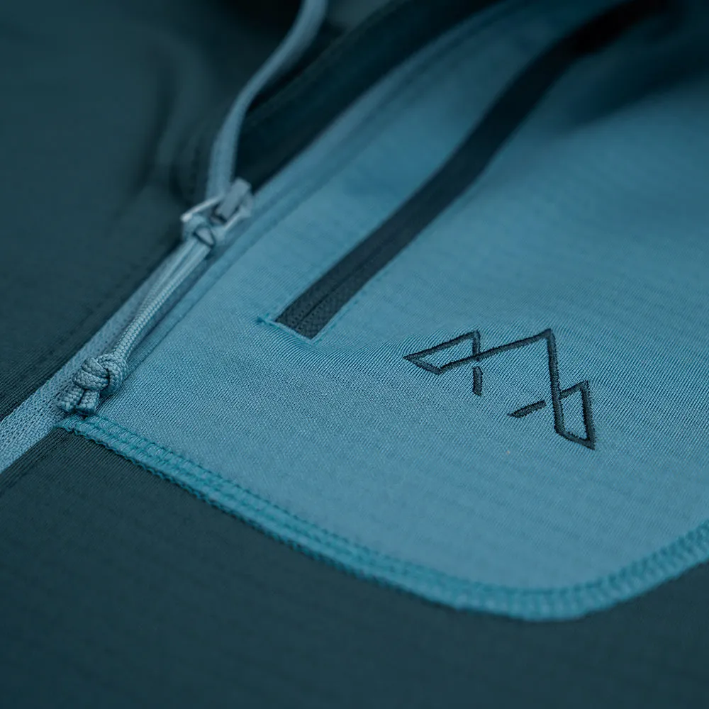 Womens Bresprekk Half Zip Grid Fleece (Petrol/Arctic Blue)