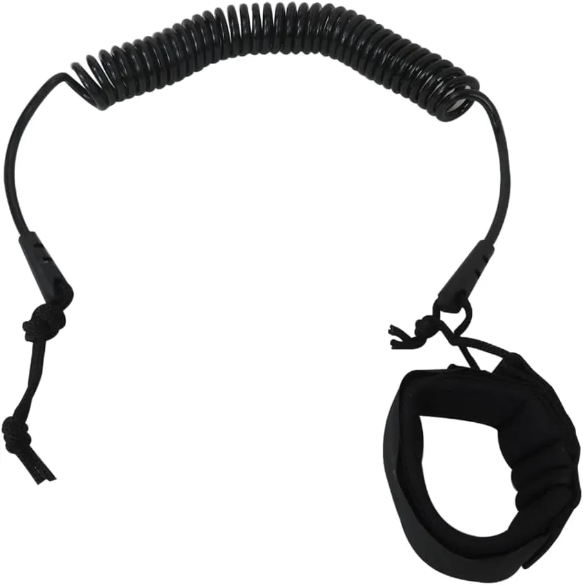 Xspeedonline 10FT Powerful Coiled SUP Leash with 5mm Urethane Cord, Surfboard Leash Sup Leg Rope Strap Stand Up Paddleboard Leash - Black