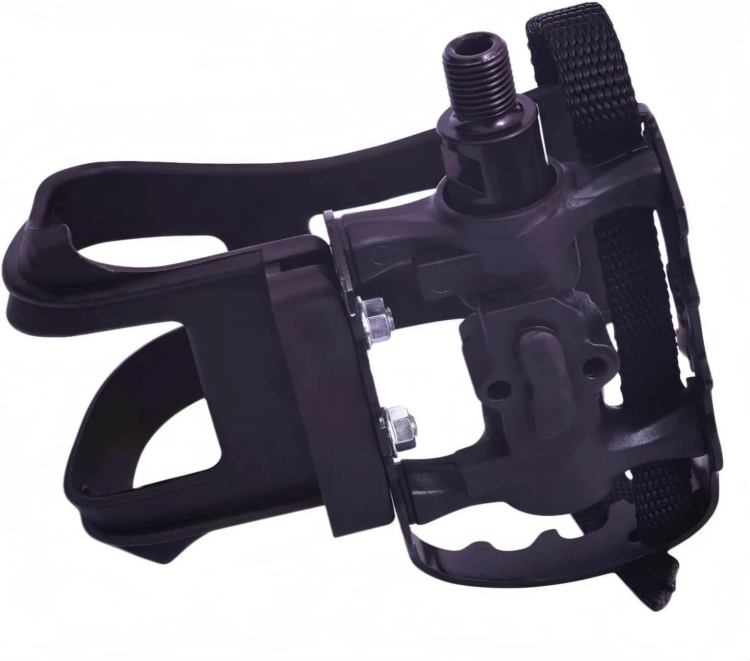 YBEKI Professional Bike Pedals with Adjustable Toe Clips & Straps | Dual Sealed Bearings for 360 Smooth Ride | Lightweight Alloy-Composite Pedals for Spin, Peloton, Schwinn, Road & Mountain Bikes